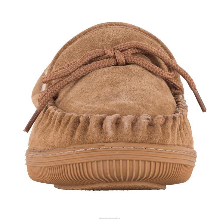 Seasonal & Gifts Plow & Hearth LaMO Women's Suede Slip-On Moccasin Slippers - Chestnut - Size 5 NFLB3024