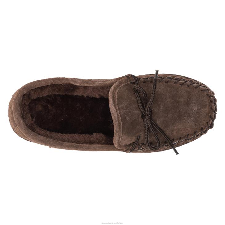 Seasonal & Gifts Plow & Hearth LaMO Women's Suede Slip-On Moccasin Slippers - Chestnut - Size 5 NFLB3024