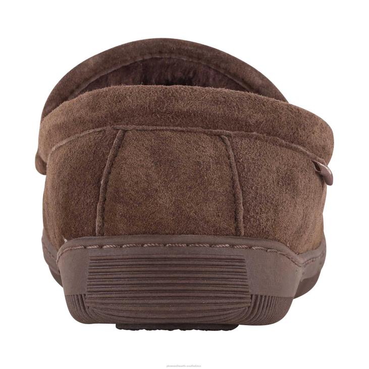 Seasonal & Gifts Plow & Hearth LaMO Women's Suede Slip-On Moccasin Slippers - Chestnut - Size 5 NFLB3024