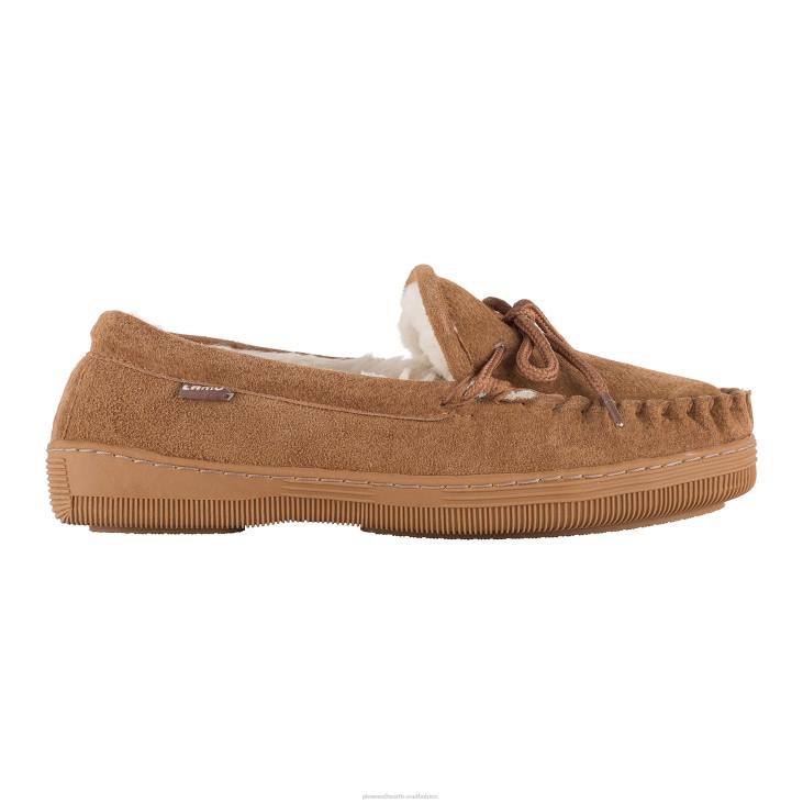 Seasonal & Gifts Plow & Hearth LaMO Women's Suede Slip-On Moccasin Slippers - Chestnut - Size 5 NFLB3024