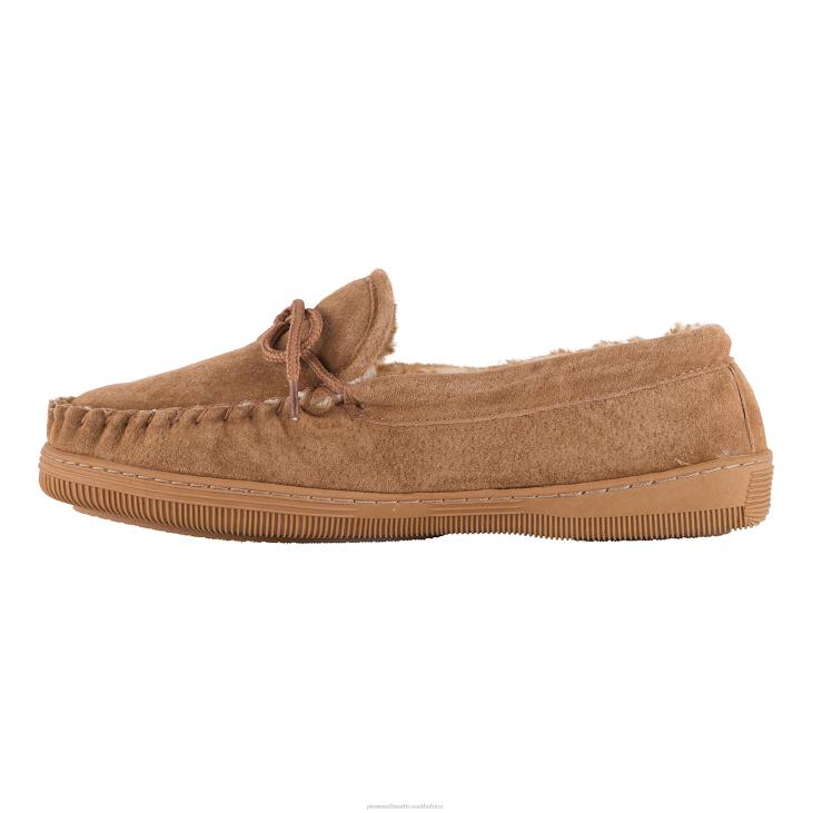 Seasonal & Gifts Plow & Hearth LaMO Women's Suede Slip-On Moccasin Slippers - Chestnut - Size 5 NFLB3024