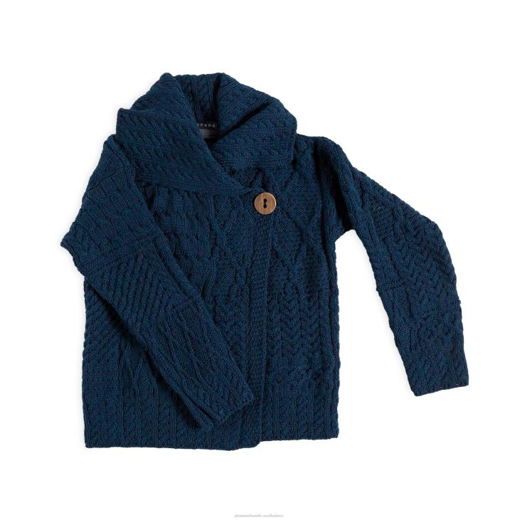 Seasonal & Gifts Plow & Hearth Merino Wool Corina Cardigan Sweater with Single-Button Front - Mustard - L (12-14) NFLB2981