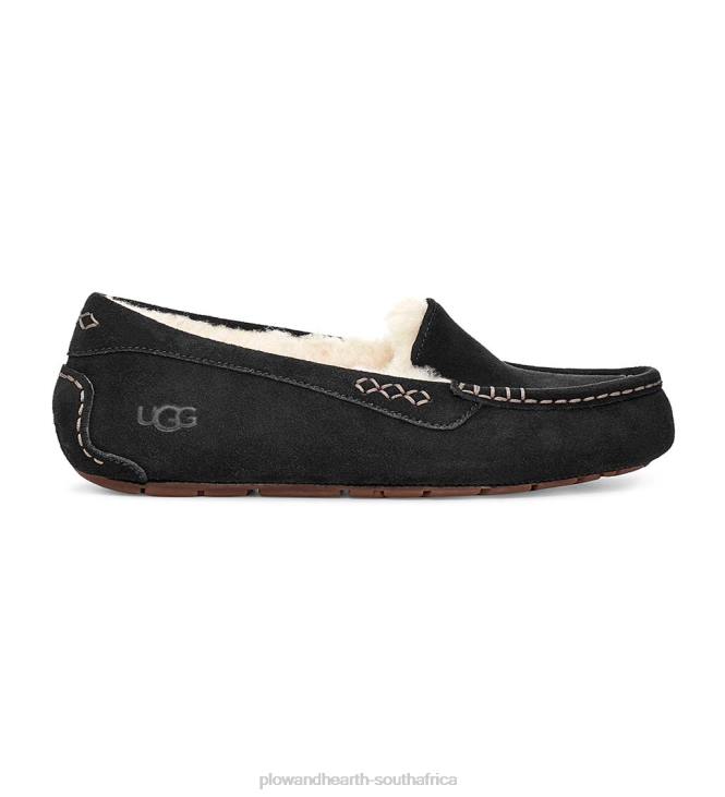 Seasonal & Gifts Plow & Hearth UGG Ansley Women's Suede Moccasin Slippers - Black - 5 NFLB3053