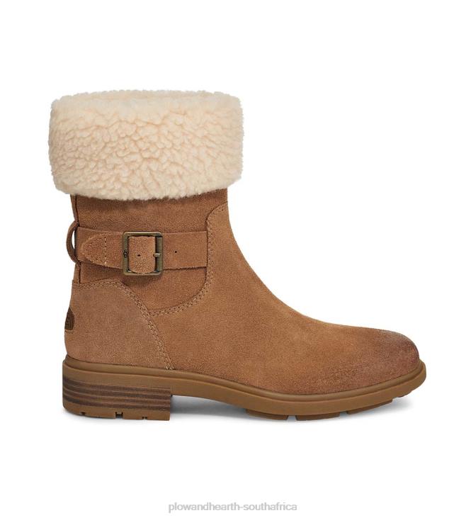 Seasonal & Gifts Plow & Hearth UGG Women's Harrison Cuff Waterproof Suede Boots - Chestnut - 10 NFLB3051