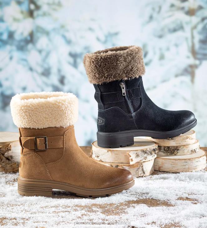 Seasonal & Gifts Plow & Hearth UGG Women's Harrison Cuff Waterproof Suede Boots - Chestnut - 10 NFLB3051