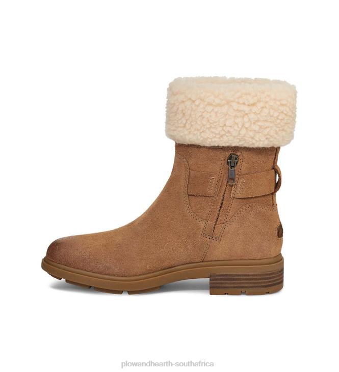 Seasonal & Gifts Plow & Hearth UGG Women's Harrison Cuff Waterproof Suede Boots - Chestnut - 10 NFLB3051
