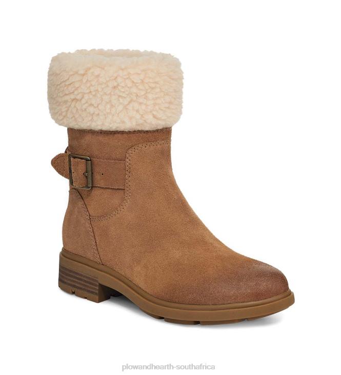 Seasonal & Gifts Plow & Hearth UGG Women's Harrison Cuff Waterproof Suede Boots - Chestnut - 10 NFLB3051