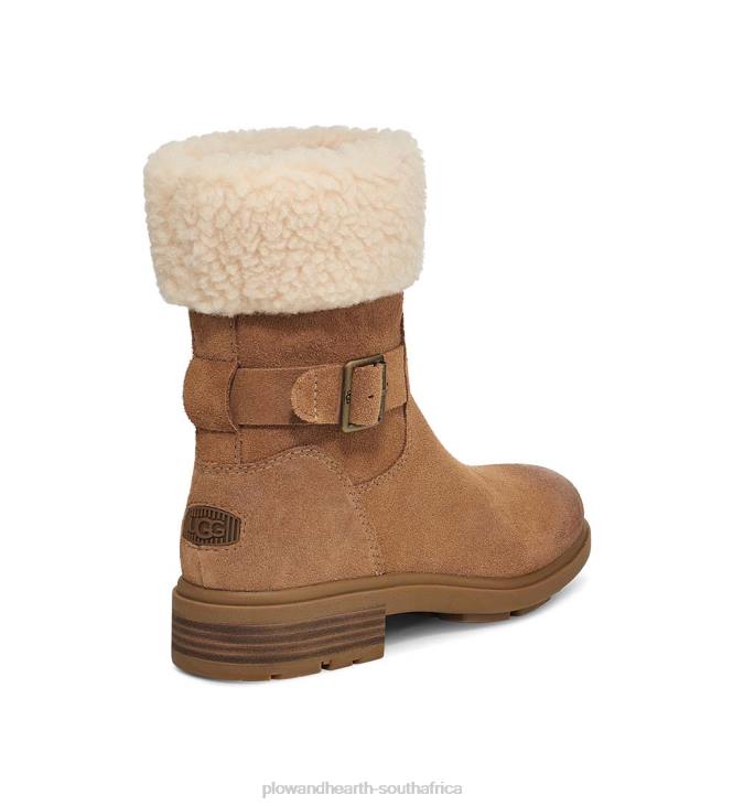 Seasonal & Gifts Plow & Hearth UGG Women's Harrison Cuff Waterproof Suede Boots - Chestnut - 10 NFLB3051