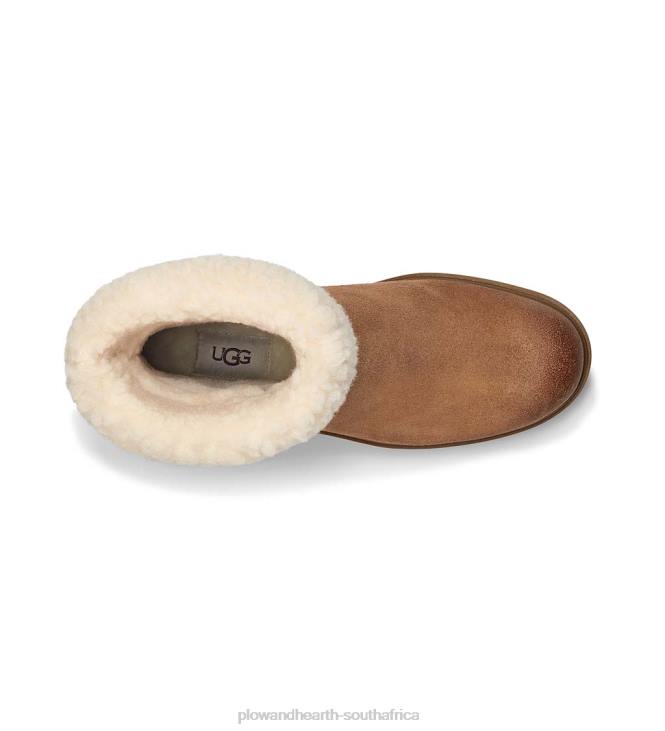 Seasonal & Gifts Plow & Hearth UGG Women's Harrison Cuff Waterproof Suede Boots - Chestnut - 10 NFLB3051