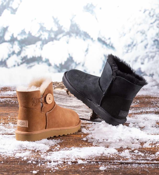 Seasonal & Gifts Plow & Hearth UGG Women's Mini Bailey Button II Boots - Black - Size 10 NFLB3064