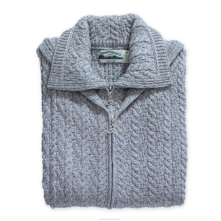 Seasonal & Gifts Plow & Hearth Women's Irish Merino Wool Hooded Zip Coat - Soft Grey - S NFLB3052
