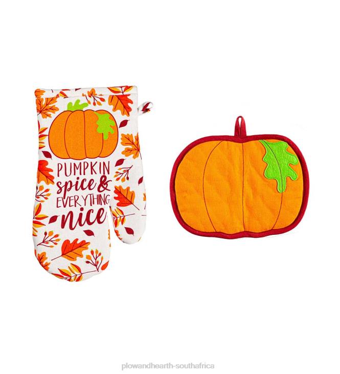 Seasonal & Gifts Plow & Hearth Seasonal Oven Mitt and Pot Holder Set - Turkey NFLB3085