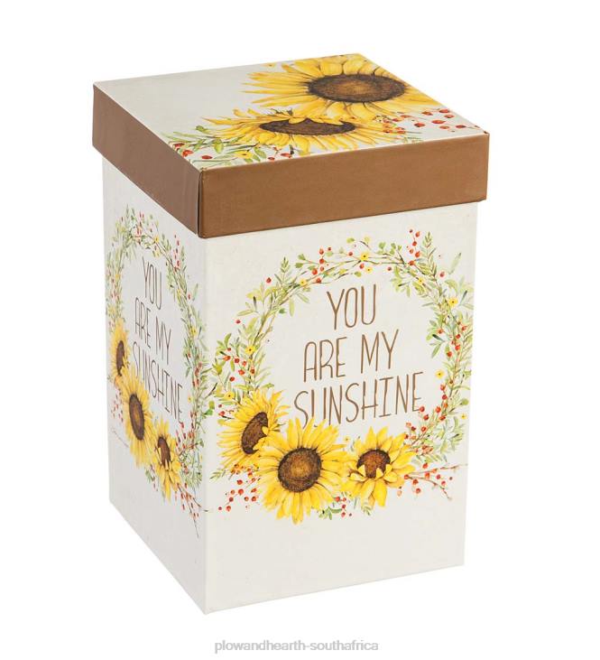 Seasonal & Gifts Plow & Hearth Sunflowers and Sunshine Ceramic Travel Mug with Box and Tritan Lid - Sunflower NFLB3080