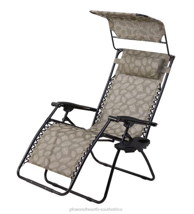 Seasonal & Gifts Plow & Hearth Deluxe Zero Gravity Chair With Awning, Table And Drink Holder - Green NFLB3087