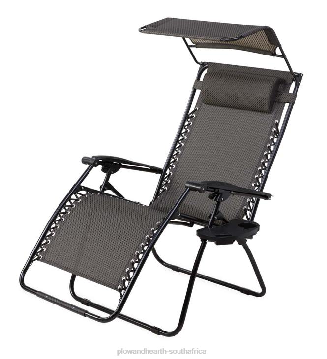 Seasonal & Gifts Plow & Hearth Deluxe Zero Gravity Chair With Awning, Table And Drink Holder - Green NFLB3087