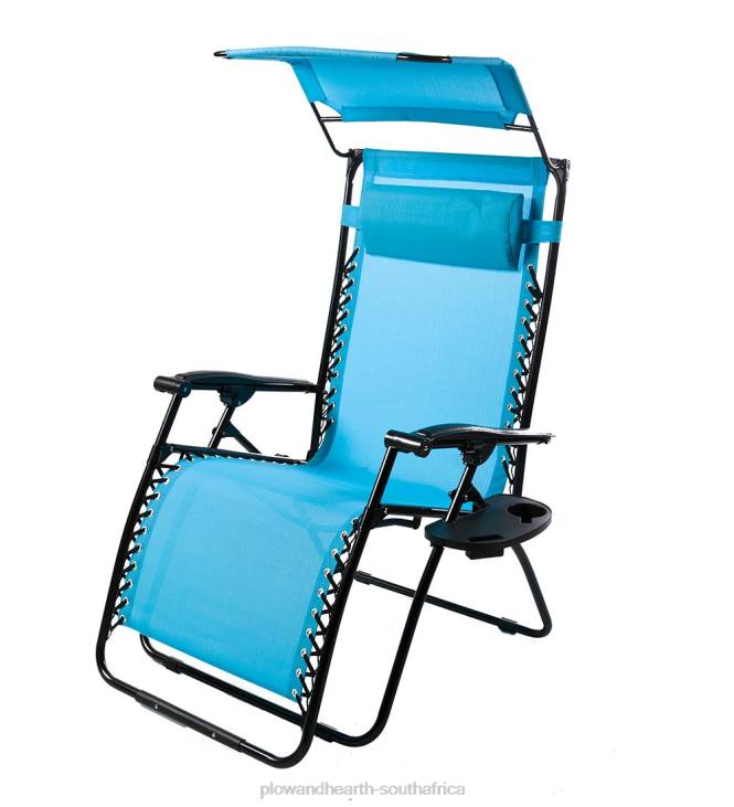 Seasonal & Gifts Plow & Hearth Deluxe Zero Gravity Chair With Awning, Table And Drink Holder - Green NFLB3087