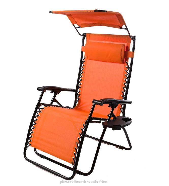 Seasonal & Gifts Plow & Hearth Deluxe Zero Gravity Chair With Awning, Table And Drink Holder - Green NFLB3087
