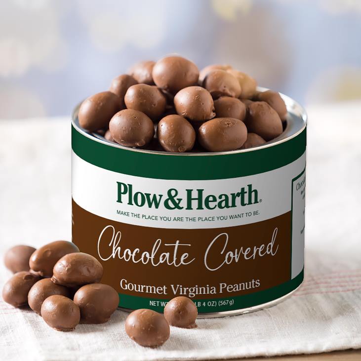 Seasonal & Gifts Plow & Hearth Chocolate-Covered Virginia Peanuts, 20 oz. Resealable Tin NFLB2979