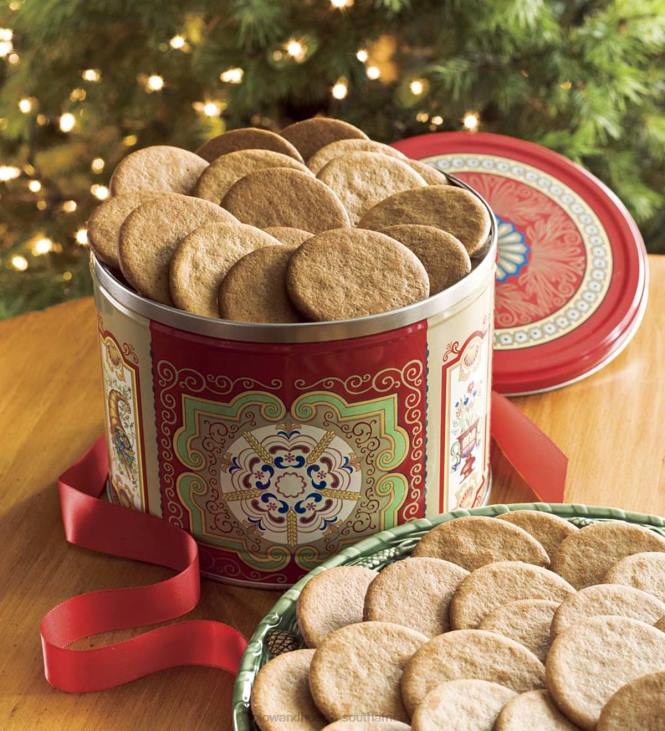 Seasonal & Gifts Plow & Hearth Nyakers Swedish Gingersnap Cookies in Gift Tin NFLB2976