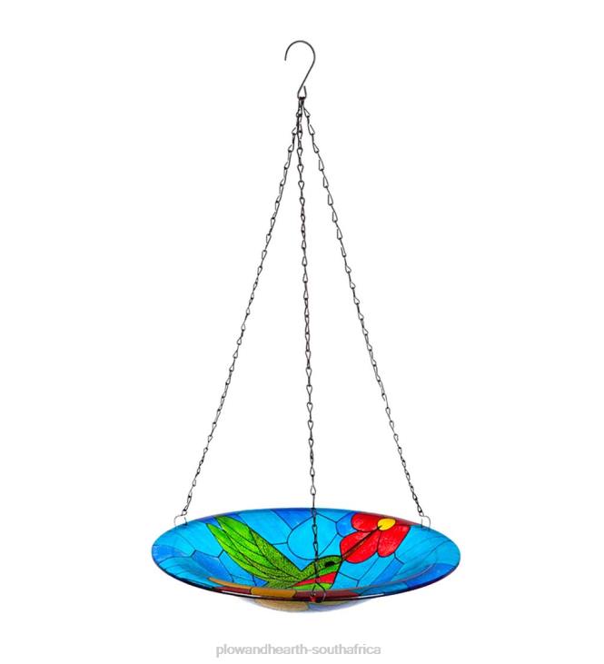 Yard & Garden Plow & Hearth Glass Hanging Hummingbird Birdbath NFLB834