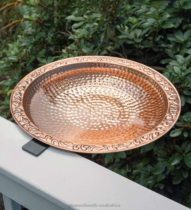 Yard & Garden Plow & Hearth Large Deck Mounted Copper Birdbath NFLB836
