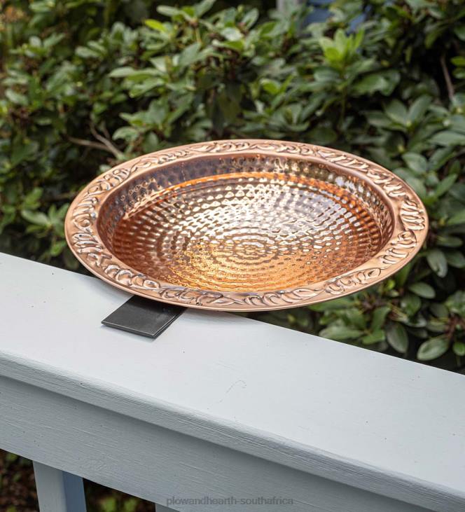 Yard & Garden Plow & Hearth Small Deck Mounted Copper Birdbath NFLB849
