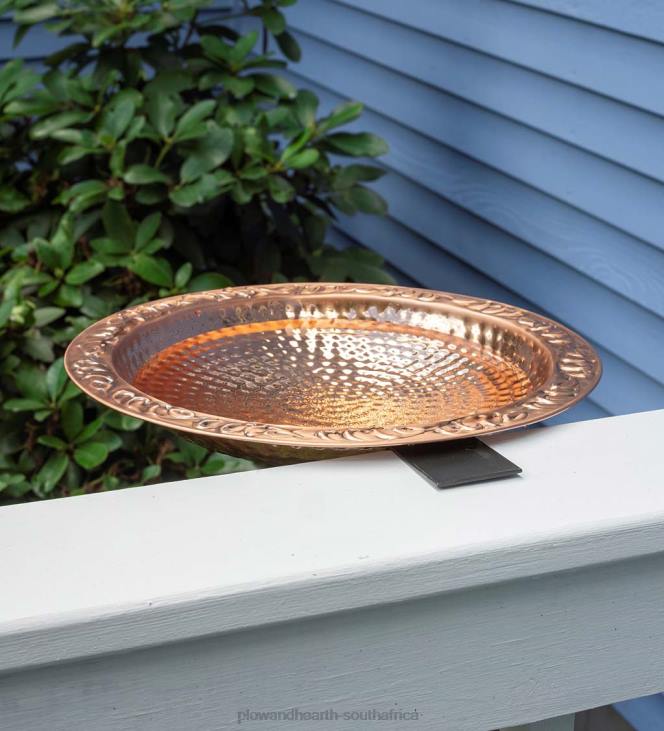 Yard & Garden Plow & Hearth Small Deck Mounted Copper Birdbath NFLB849