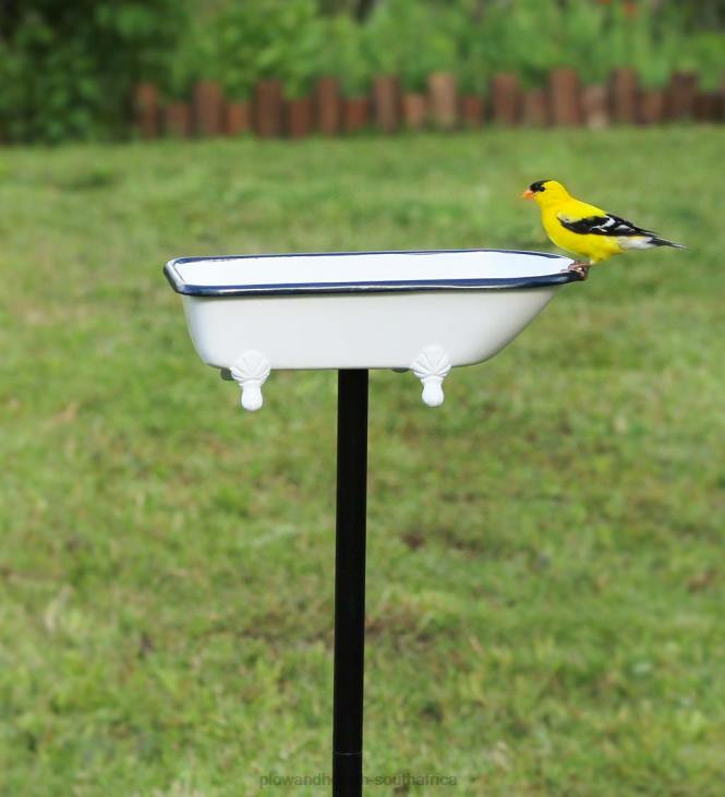 Yard & Garden Plow & Hearth Splish Splash Birdbath, Brass With White Finish - White NFLB847
