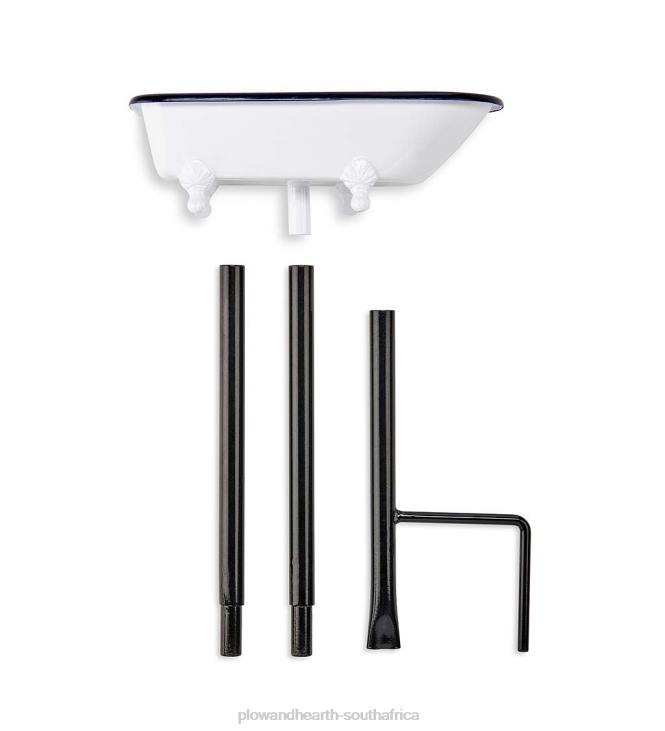 Yard & Garden Plow & Hearth Splish Splash Birdbath, Brass With White Finish - White NFLB847