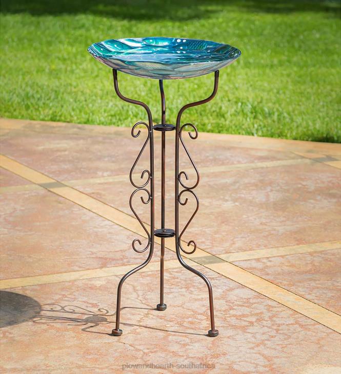 Yard & Garden Plow & Hearth Tripod Scroll Birdbath Stand NFLB839