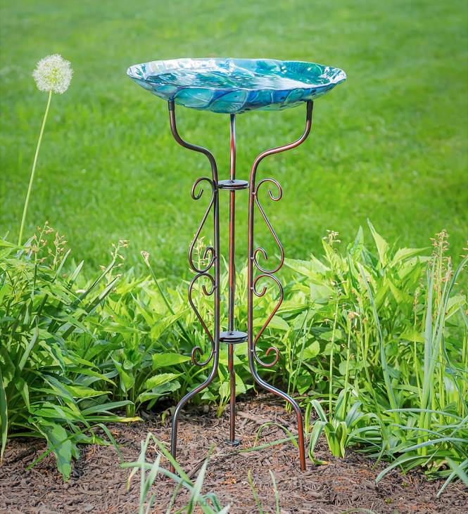 Yard & Garden Plow & Hearth Tripod Scroll Birdbath Stand NFLB839