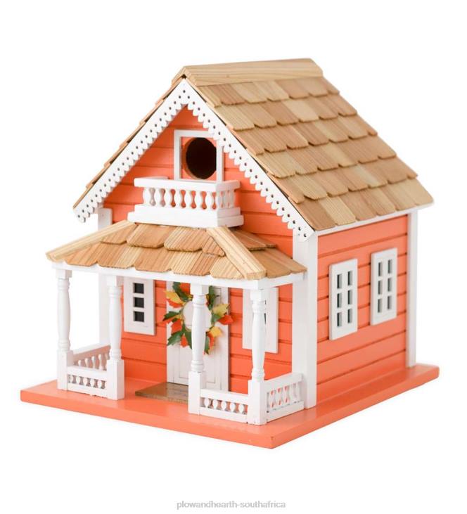 Yard & Garden Plow & Hearth Autumn Daze Wooden Birdhouse and Pedestal Pole Set NFLB880