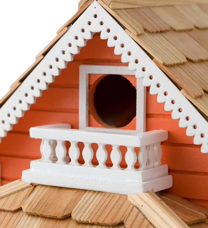 Yard & Garden Plow & Hearth Autumn Daze Wooden Birdhouse and Pedestal Pole Set NFLB880