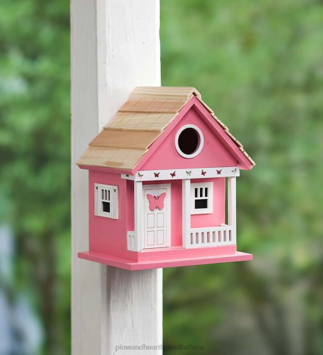 Yard & Garden Plow & Hearth Butterfly Wooden Cottage Birdhouse NFLB878