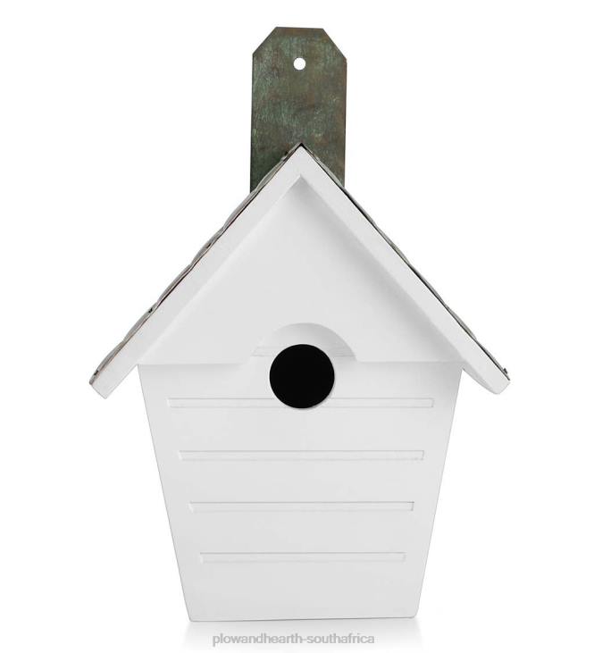 Yard & Garden Plow & Hearth Hardwood Hanging Cottage-Style Birdhouse with Verdigris Copper Roof NFLB876