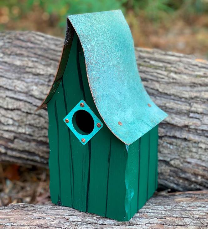 Yard & Garden Plow & Hearth Shady Shed Cypress Birdhouse - Green NFLB865