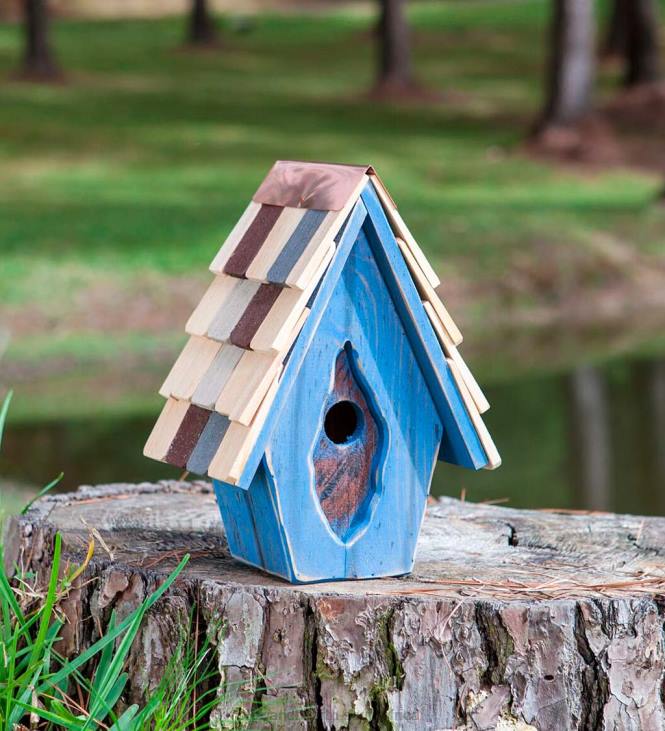 Yard & Garden Plow & Hearth Vintage Wren Birdhouse - Blue NFLB868