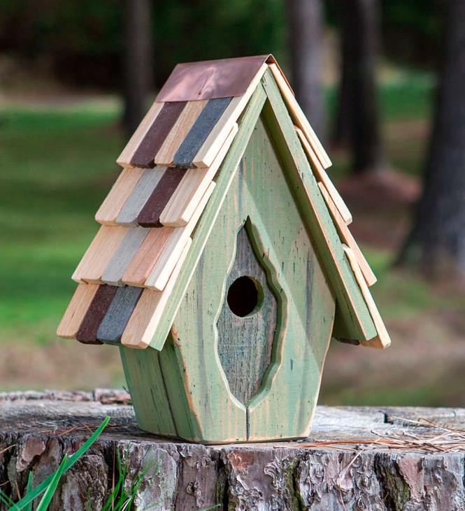 Yard & Garden Plow & Hearth Vintage Wren Birdhouse - Blue NFLB868