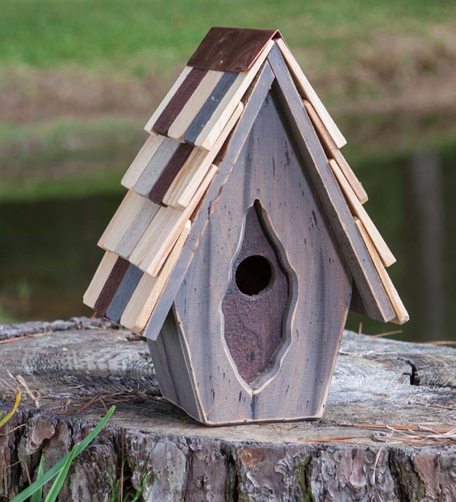 Yard & Garden Plow & Hearth Vintage Wren Birdhouse - Blue NFLB868