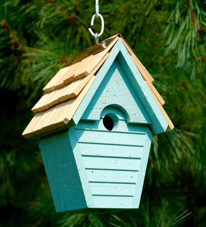 Yard & Garden Plow & Hearth Warbling Wren Birdhouse - Blue Eggshell NFLB862