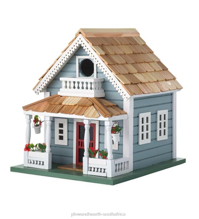 Yard & Garden Plow & Hearth Welcome Home Wooden Birdhouse and Pedestal Pole Set NFLB869