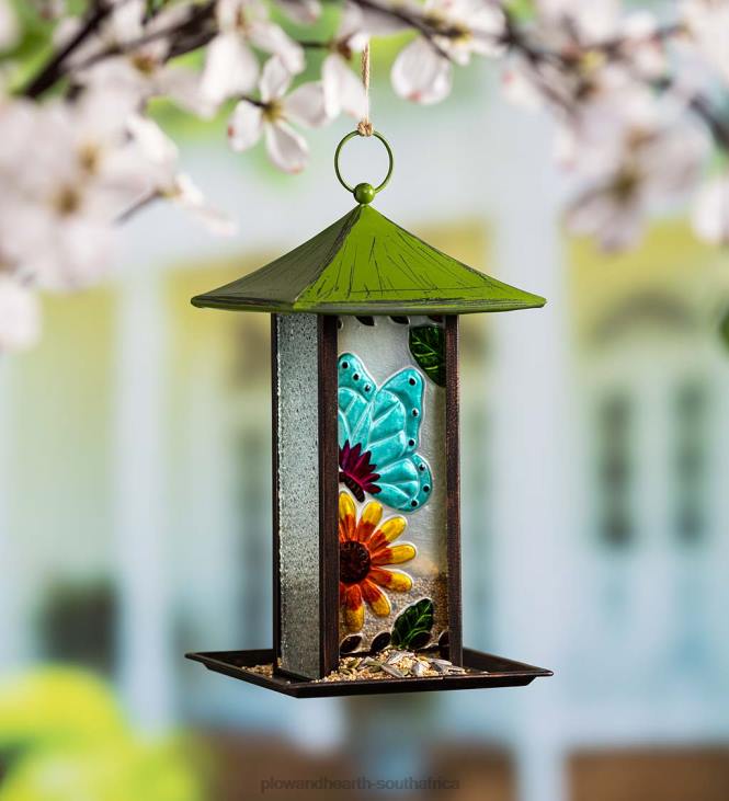 Yard & Garden Plow & Hearth Butterfly & Flower Bird Feeder NFLB750