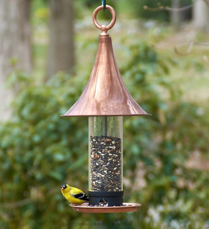 Yard & Garden Plow & Hearth Castella Copper Bird Feeder NFLB798