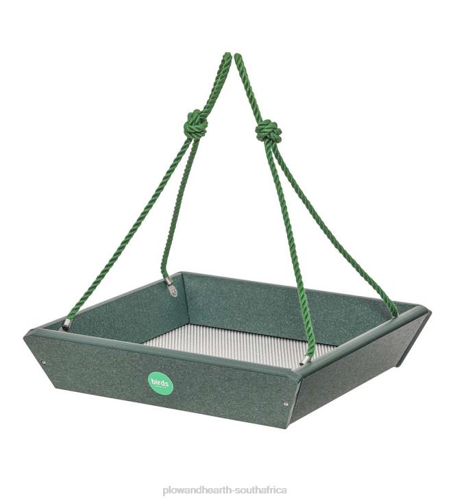 Yard & Garden Plow & Hearth Colored Recycled Poly-Lumber Hanging Tray Bird Feeder - Blue NFLB757
