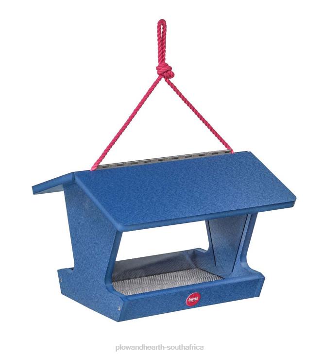 Yard & Garden Plow & Hearth Colored Recycled Poly-Lumber Hopper-Style Bird Feeder - Yellow NFLB748