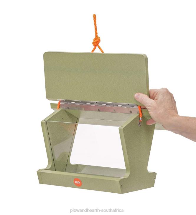 Yard & Garden Plow & Hearth Colored Recycled Poly-Lumber Hopper-Style Bird Feeder - Yellow NFLB748