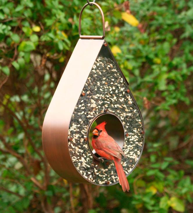 Yard & Garden Plow & Hearth Copper Tear Drop Bird Feeder NFLB799