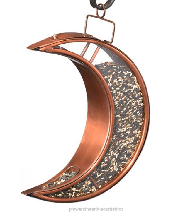 Yard & Garden Plow & Hearth Copper and Plexiglass Crescent Moon Hanging Bird Feeder - Copper NFLB763