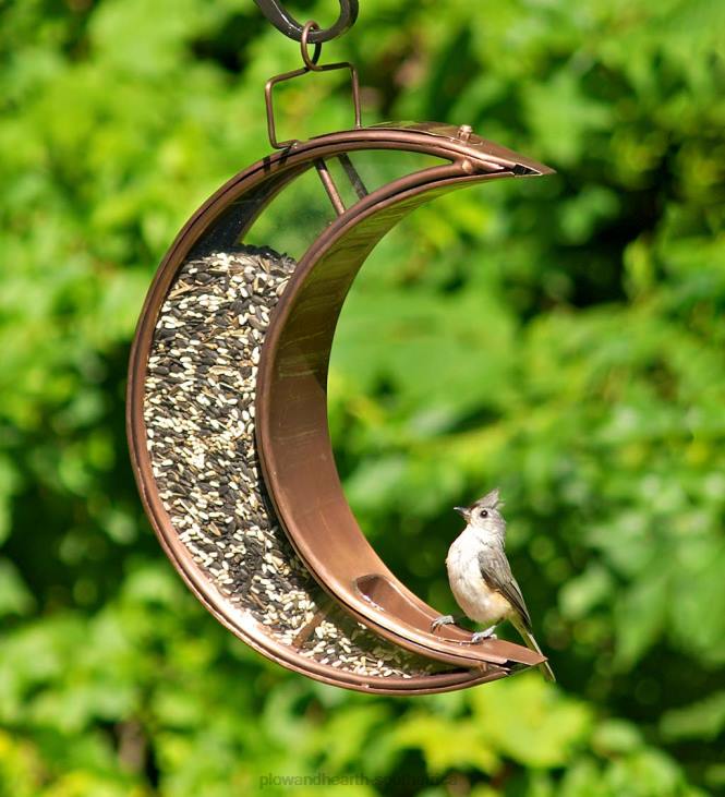 Yard & Garden Plow & Hearth Copper and Plexiglass Crescent Moon Hanging Bird Feeder - Copper NFLB763