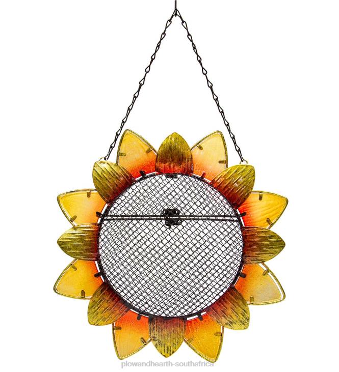 Yard & Garden Plow & Hearth Glass Sunflower Hanging Mesh Bird Feeder NFLB738